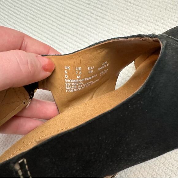 Clarks Helio Float Black Suede Cork Wedge Sandal Size 7.5 - Picture 6 of 6